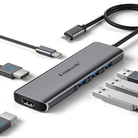 LEMORELE SPECS LEMORELE USB C TO DUAL HDMI ADAPTER TC73 PLUS - GRAY