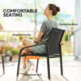 thumbnail image 4 of Ensemble de Mobilier de Patio 4 Pcs avec Causeuse à Assise Profonde, 2 Fauteuils et Table Basse en Verre, Ensemble de Conversation Extérieur en Maille Résistante aux Intempéries et Cadre en Acier pour Cour Arrière, Terrasse, Balcon, Noir, 4 of 7
