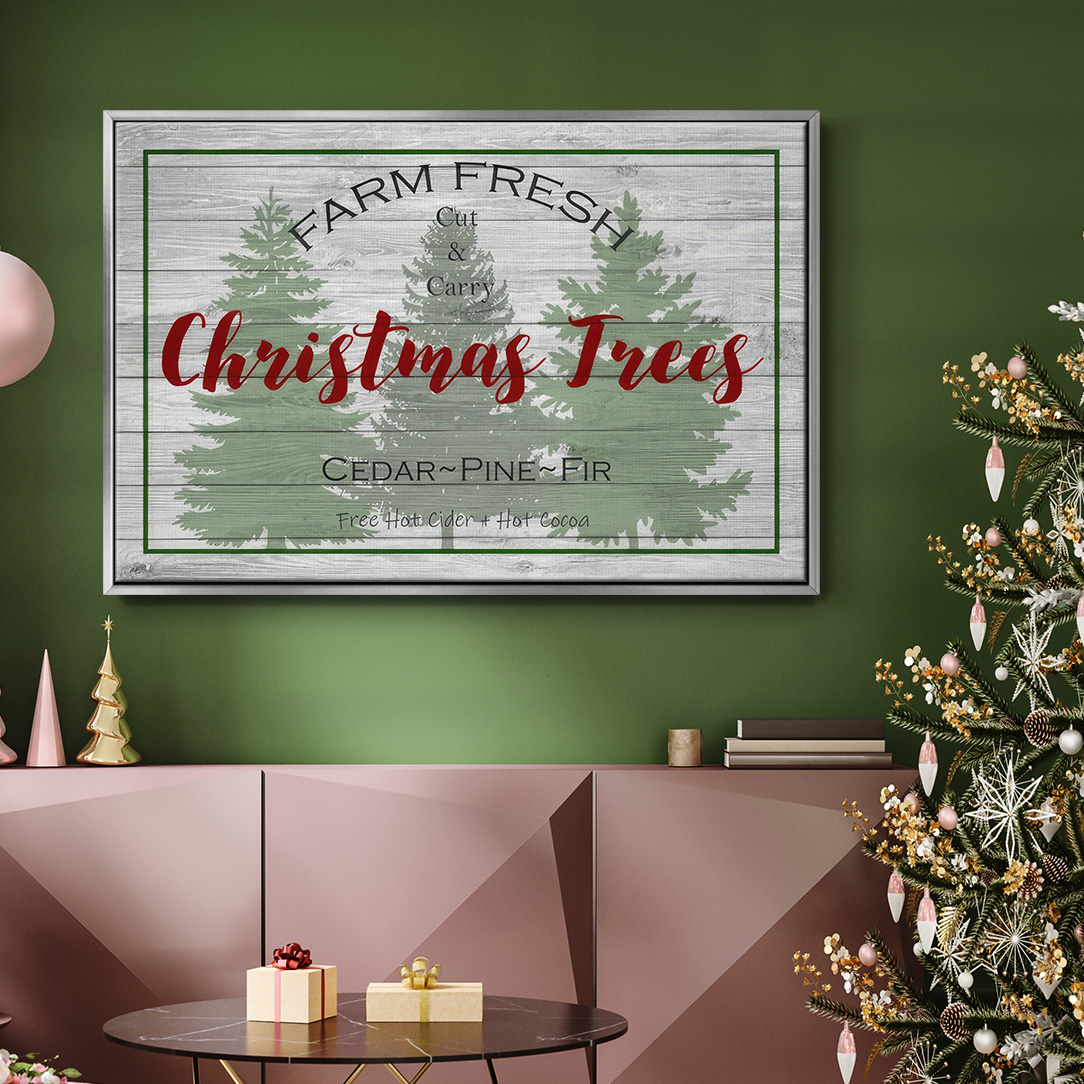 Farm Fresh - Framed Gallery Wrapped Holiday Canvas - 25 x 37 - Silver Frame
