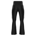 thumbnail image 3 of Miaeowve Mens Fringe Rumba Tango Salsa Practice Pants Stretch Fit Classic Flared Disco Tassel Trousers Black XXL, 3 of 6