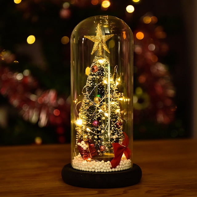 Árbol De Navidad En Cúpula De Cristal ANGGREK Cubierta De Cristal LED Adornos Ventana De Cedro Accesorios De Tiro Regalos Para Novias Y Amantes