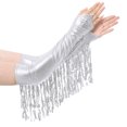 thumbnail image 6 of Doomiva Women Glittery Sequins Tassel Bodysuit Nightclub Show Stage Team Latin Jazz Salsa Dancewear White XL, 6 of 7