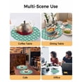 thumbnail image 2 of 15 Inch Round Placemats Set of 4, Teal Green Floral Non Slip Heat Insulation PP Table Mats, Spring Flowers Modern Abstract Art Farmhouse Washable Place Mats for Kitchen Dining Party Table Decor, 2 of 7