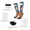 thumbnail image 4 of Picia Women Crew Soft Moisture-wicking Socks Artistic Orange Carnation Skull Pattern Design Cotton Socks, One Size fit All, 4 of 9