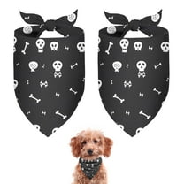 Dog Bandana 2 Pack,Halloween White Skulls and Bones Bandanas for Dogs,Cat Bandana,Small/ Large Dog Bandana 2 Size,Dog Bandanas Girl Boy