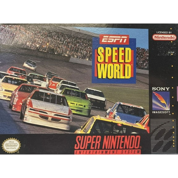 Restored ESPN Speedworld (Super Nintendo, 1994) SNES Racing Game (Refurbished)