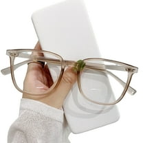 HUANLEDASH Unisex Blue Light Blocking Glasses Retro Large Frame Clear View Strong Hinge with Brim Eye Protection Clear Bluelight Glasses Spectacles Eyeglasses Eyewear