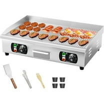 29" Commercial Electric Countertop Griddle,110V 3000W Flat Top Grill Hot Plate BBQ,Adjustable Thermostatic Control 122°F-572°F,Stainless Steel Restaurant Grill for Kitchen(NO PLUG)