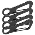 thumbnail image 4 of 4pcs Stainless Steel Carabiner Multi‑Function D‑Ring Outdoor Climbing Quick Hanging Buckle for Bottle Opener Key StorageBlack, 4 of 14