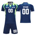 thumbnail image 1 of Custom Football Kit Set for Adult and Child, Name Number Team Logo DIY Family Match Personalized Jersey Shirt Shorts Set, Dad and Son Matching Outfits Navy XXXXL, 1 of 6