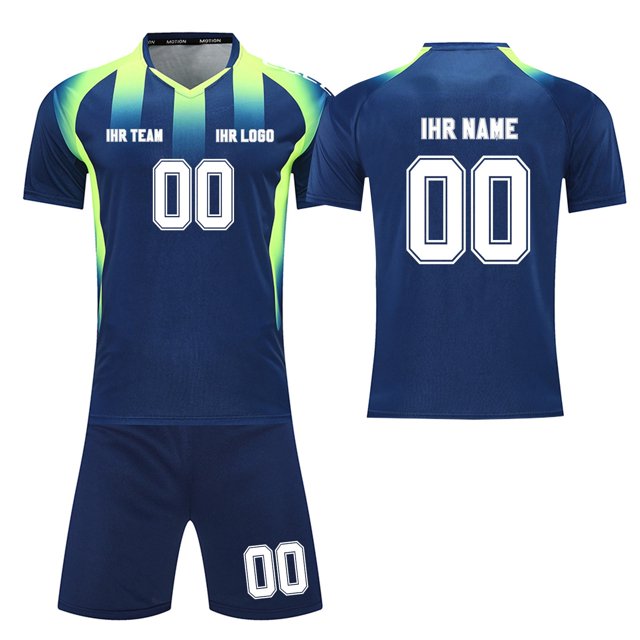 Custom Football Kit Set for Adult and Child, Name Number Team Logo DIY Family Match Personalized Jersey Shirt Shorts Set, Dad and Son Matching Outfits Navy XXXXL