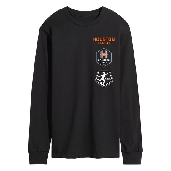 National Women's Soccer League - Houston Dash Stacked Logos Long Sleeve Graphic T-Shirt