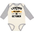 thumbnail image 3 of Inktastic Legends Are Born in October Boys or Girls Long Sleeve Baby Bodysuit, 3 of 5