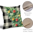 thumbnail image 4 of Christmas Pillow Covers 18x18 Set of 2 Green Xmas Tree Black Buffalo Plaid Print Decorative Outdoor Pillowcases Winter Holiday Farmhouse Throw Cushion Case Decor for Couch Sofa Bed, 4 of 6