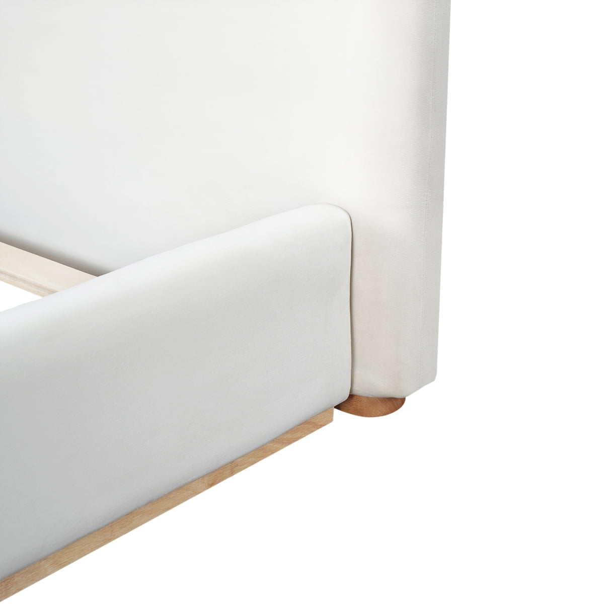 Luckynote Upholstered King Bed, Solid Wood Frame Platform, No Box Spring Needed for Comfortable Sleep, Master Bedroom, White