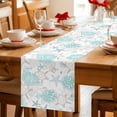 thumbnail image 5 of Turquoise Coastal Table Runner 72 Inches, Summer Beach Coral Sea Turtle Starfish Bed Runner Dresser Scarves Tabletop for Indoor Outdoor Parties/Ceremony/Banquet, 14" x 72", 5 of 9