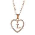 thumbnail image 1 of Elegant Zircon Heart Letter Pendant Jewelry for Women Timeless 26-Inch Chain Accessory, 1 of 2