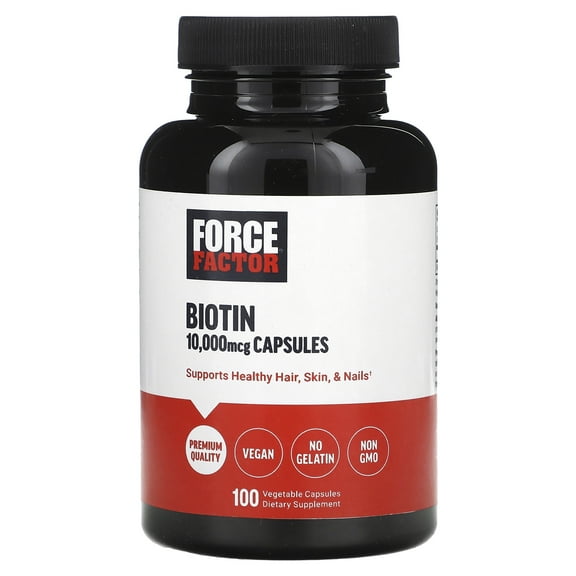 Force Factor Biotin, 10,000 mcg, 100 Vegetable Capsules