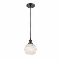 Innovations Lighting - White Mouchette - 1 Light Cord Hung Mini Pendant In