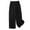 Black, variant on HomeGardon Womens Linen Pants,Women's Solid Color Elastic High Waisted Cropped Pants Cotton and Linen Casual,M-XXXL