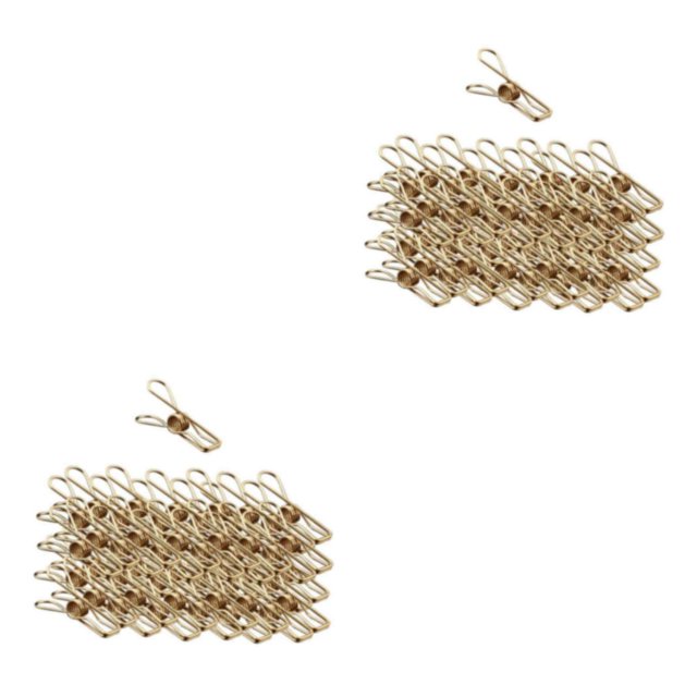 Yuarrent gold plating Stainless Steel Wire Clips 40pcs/pack Wind-proof Clamps Tipo 1 2Conjunto