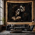 thumbnail image 6 of Gothic Sugar Skull Couple Portrait with Black Lace and Burgundy Roses, Romantic Gothic for Dark Academia Lovers, Wall Art Decor Halloween Gift Tapestry Wall Hanging for Living Room and Bedroom, 6 of 7