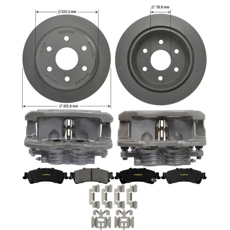 Rear Brake Kit Calipers Rotors Ceramic Pads for 02 Chevy Avalanche