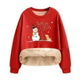 thumbnail image 2 of Antqov Fleece Sweatshirts for Women, Christmas Print Crewneck Pullover Oversized Long Sleeve Tops, Fall Winter Party Trendy Comfortable Thermal Casual Sweatshirt, 2 of 6