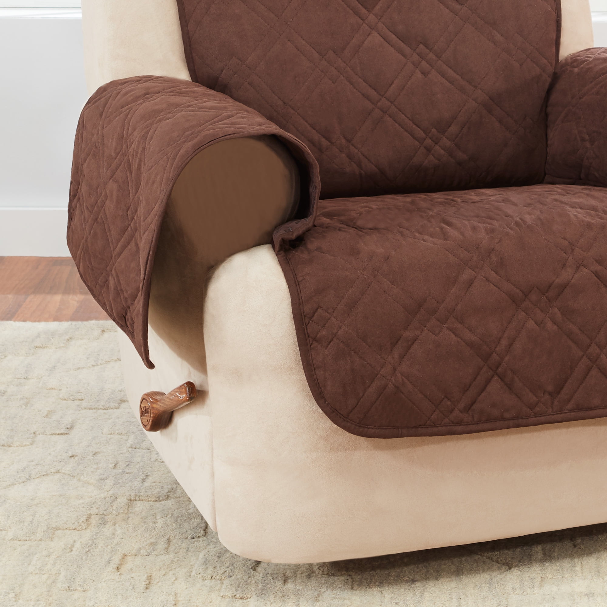SureFit Waterproof Furniture Cover with Non Slip Back Chocolate Recliner Walmart