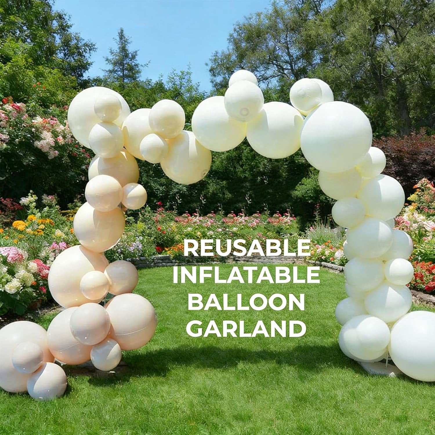 Reusable Inflatable Balloon Garland Arch Kit, Latex-Free PVC Balloon Garland, Air-Filled Party Decoration for Birthdays, Weddings, Baby Showers & Events, Easy Setup (Purple*5)