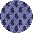 thumbnail image 1 of Ahgly Company Tapis d'Intérieur Ronds Transitionnels Bleus Lavables à la Machine, 4 Pieds Rond, 1 of 7