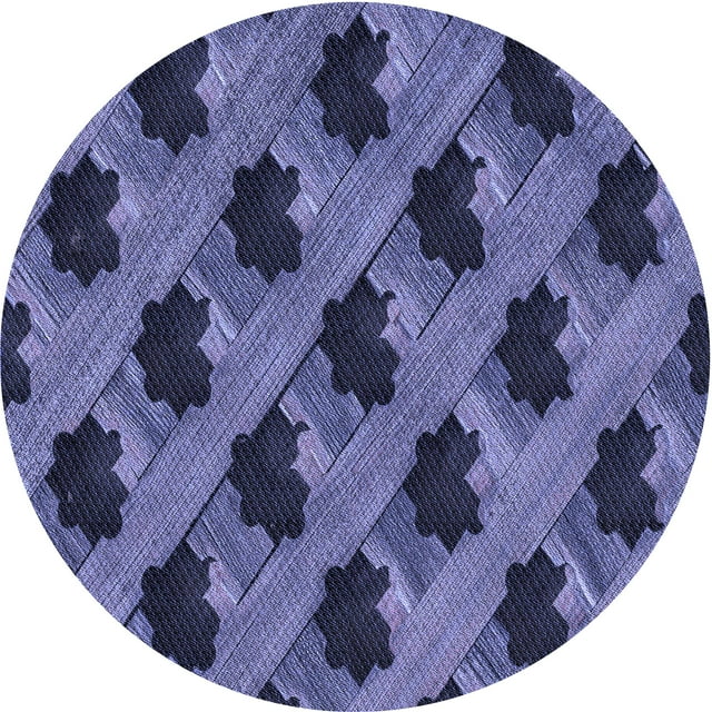 Ahgly Company Tapis d'Intérieur Ronds Transitionnels Bleus Lavables à la Machine, 4 Pieds Rond