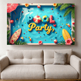 thumbnail image 3 of LUUFILx Pool Party Backdrop Banner Tropical Decorations Summer Event Outdoor Celebration Photo Booth Props Fun Background Party Supplies Vibrant Decor, 3 of 7