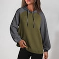 thumbnail image 2 of NOLDARES Womens Oversized Hoodies Fall Hooded Sweatshirt Solid/Color Block Cute Warm Cotton Hoodie Pullover with Pocket(AG,S), 2 of 8