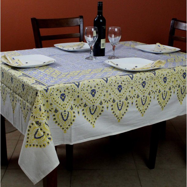 Cotton French Country Geometric Tablecloth Square 72 X 72 Inches Table Linen Walmart Com Walmart Com
