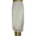 thumbnail image 4 of Boho Skirts for Women with Pockets New Women Half Slip Ice Silk Underskirt with Lace Hem Petticoat Underskirt Knee-Length Inner Skirt Underwear New White One Size, 4 of 4