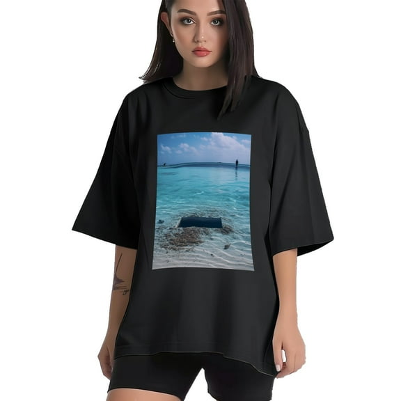 Plus Size Shirt for Women Black Tops for Women Short Sleeves Shirt for Women Maldives2 T Shirt Crewneck Shirt for Women XS