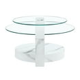 thumbnail image 7 of Modern Double Layer Round Glass Cofee Table for Small Space Home Office,42 Inch White, 7 of 7