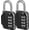 2 Pack, Black, variant on Combination Lock, 4 Digit Combination Padlock for School Gym Sports Locker, Fence, Toolbox, Case, Hasp Cabinet Storage (2 Pack, Blue & Black)