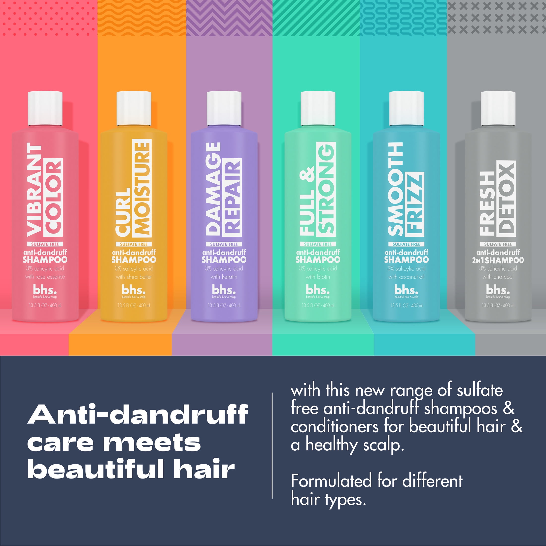 Buy BHS Anti-Dandruff Shampoo, Curl Moisture, Scalp Care Sulfate-Free ...