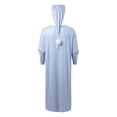 thumbnail image 3 of Mens Pajamas Trendy Long Sleeve Button Striped Sleepshirt with Hat Sleepwear,Light Blue,M, 3 of 6