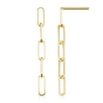 thumbnail image 3 of Au Naturale 14k Yellow Gold Paper Clip Chain Dangle Earrings (1.6 inches long), 3 of 7