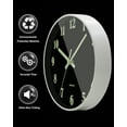 JoFomp Modern Night Light Wall Clock, 10 Inch Silent NonTicking Quartz
