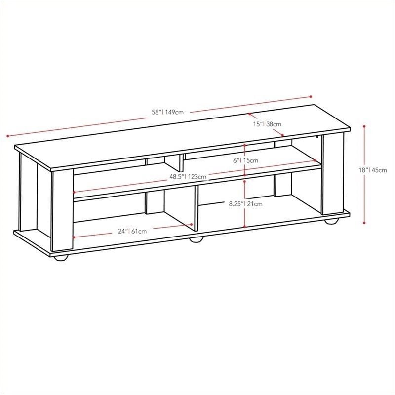 Pemberly Row 58 TV Component Stand in Ravenwood Black