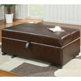 thumbnail image 1 of Coaster Faux Leather Sleeper Ottoman in Dark Brown, 1 of 8