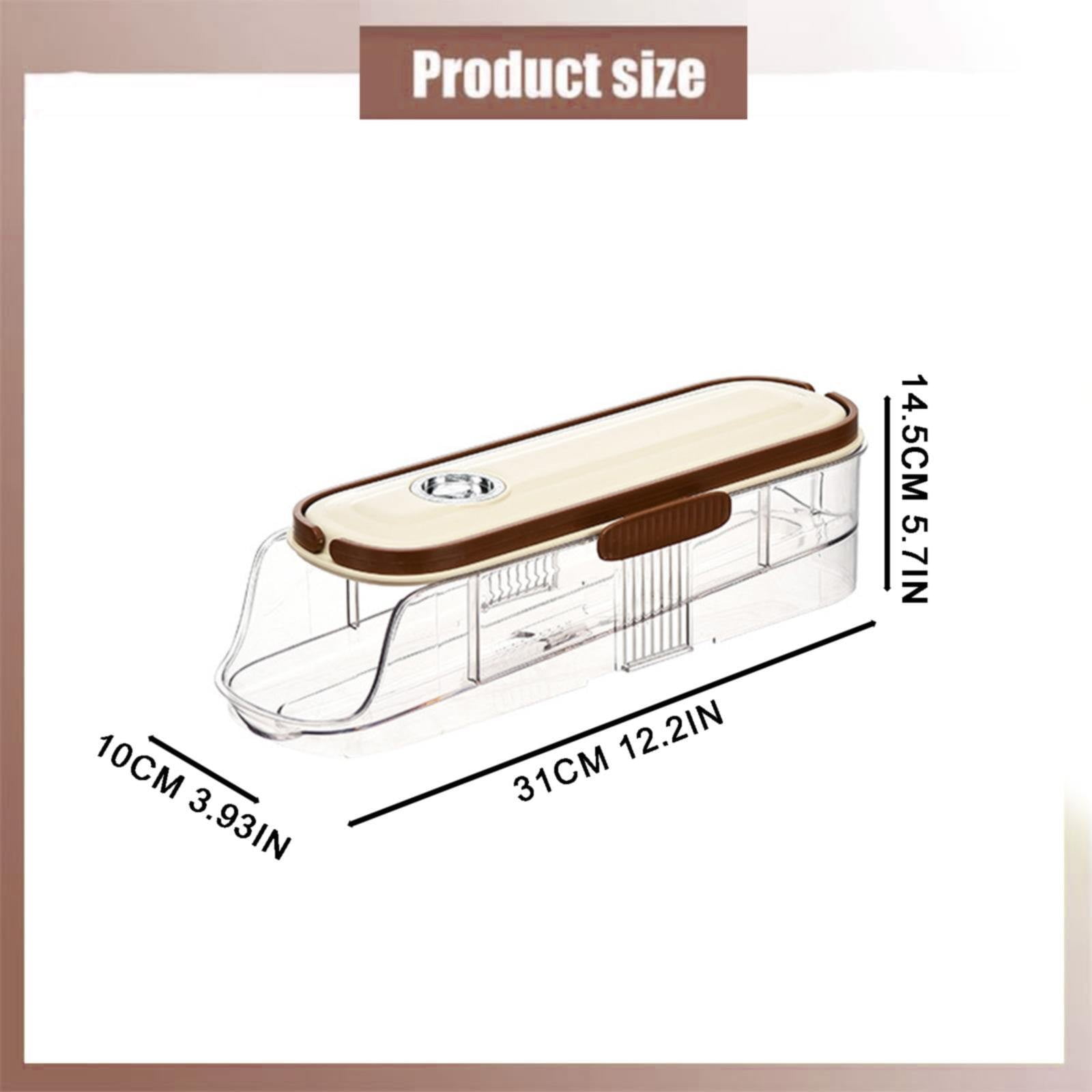 Egg Container for Refrigerator, Automatic Rolling Egg Dispenser, Stackable Thick Egg Storage Box