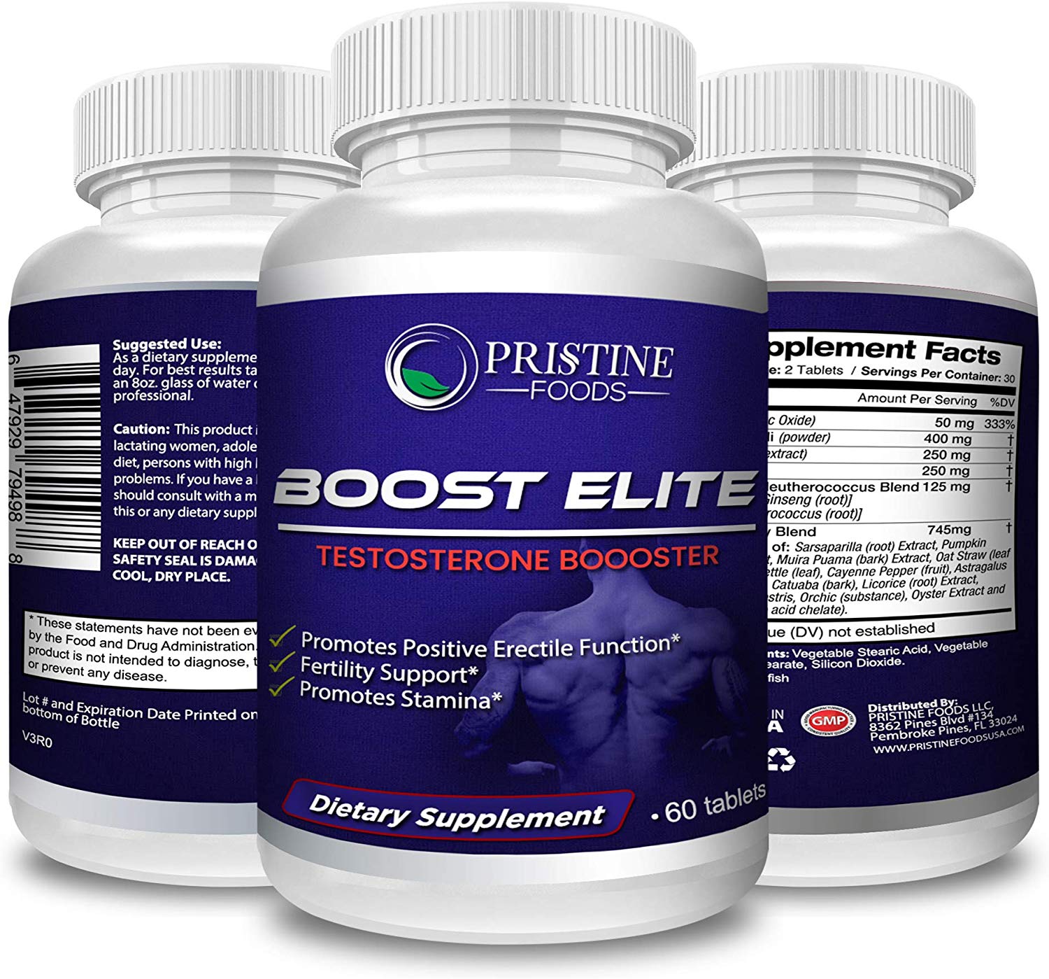 Pristine Foods Ultra Premium BOOST ELITE All Natural Testosterone