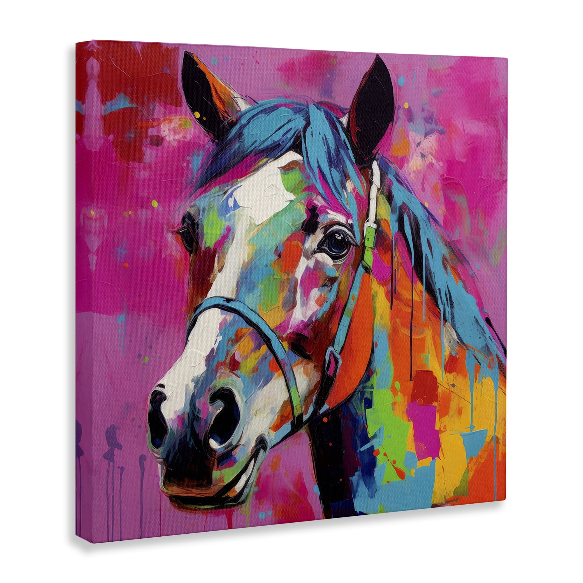 Stupell Industries Modern Hue Horse Animals & Insects Painting Gallery Wrapped Canvas Art Print Wall Art, 24 x 24