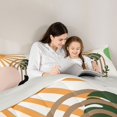 thumbnail image 4 of jejeloiu Black Cat Kitten 7 Pieces Bedding Comforter Set,Plam Monstera Leaf Full Bedding Set,Modern Geometric Stripes Artwork Fitted Sheet Flat Sheet For Teens,Luxury Bedroom Decor Reversible, 4 of 8