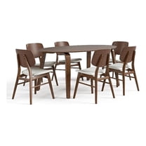 Furniture of America Relina Wood 7-Piece Dining Set in Walnut